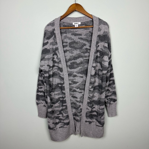 William Rast Camo Open Front Cardigan Sweater - Picture 2 of 6